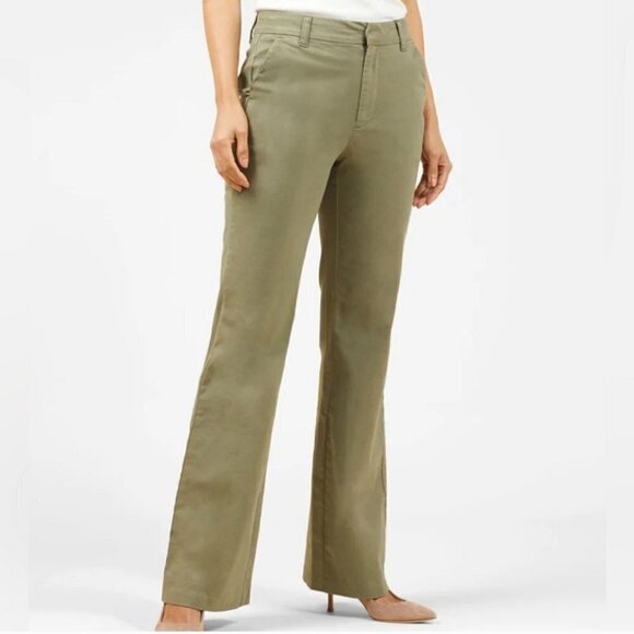 Outerknown | Avery flared stretch trousers in Olive Green - Picture 3 of 11